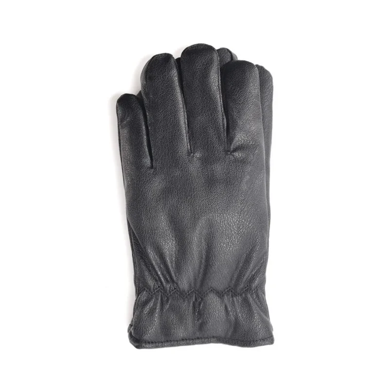 Guantes Moto Sport 23595 de Cuerina con Interior de Piel Negro Travel tech
