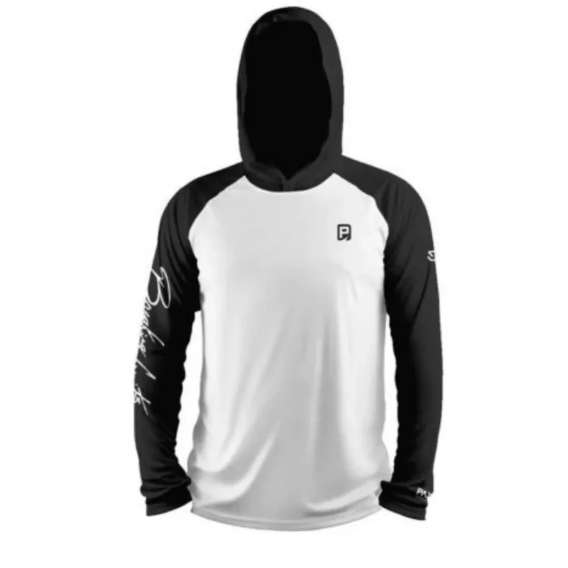 Remera Breaking Combinada Blanco/Negro con Capucha Manga Larga Uv 50 S Payo