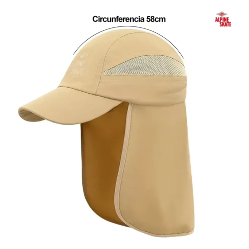 Gorro Alpine Skate con Cubrenuca Poliester Reforzado Beige