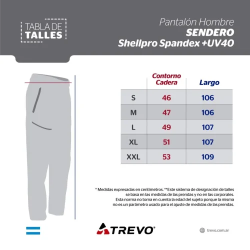 PANTALON TREVO SENDERO SLIM FIT M´S T5/XXL HABANO "D/MICROFIBRA SPANDEX" IA0816