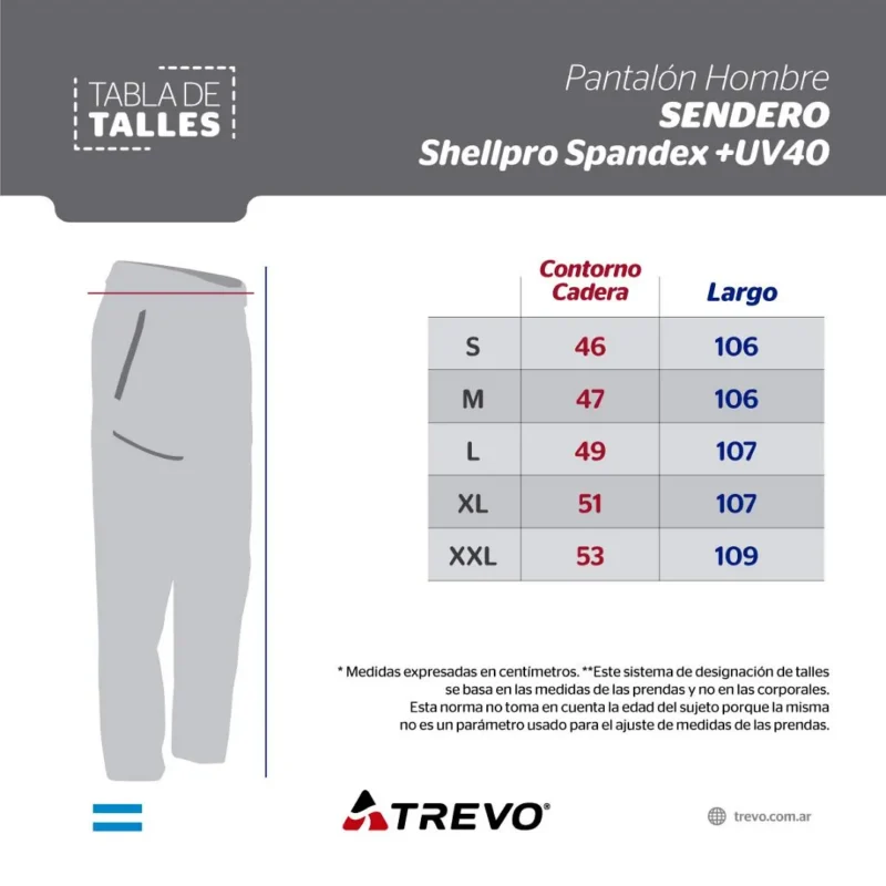PANTALON TREVO SENDERO SLIM FIT M´S T5/XXL HABANO "D/MICROFIBRA SPANDEX" IA0816