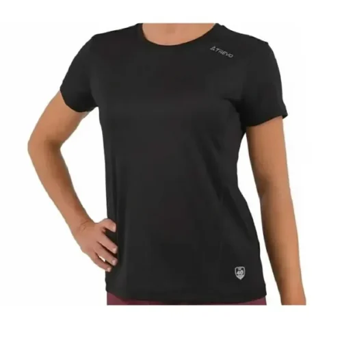 Remera Trevo Comechingones Uv40 Mujer Manga Corta Negro
