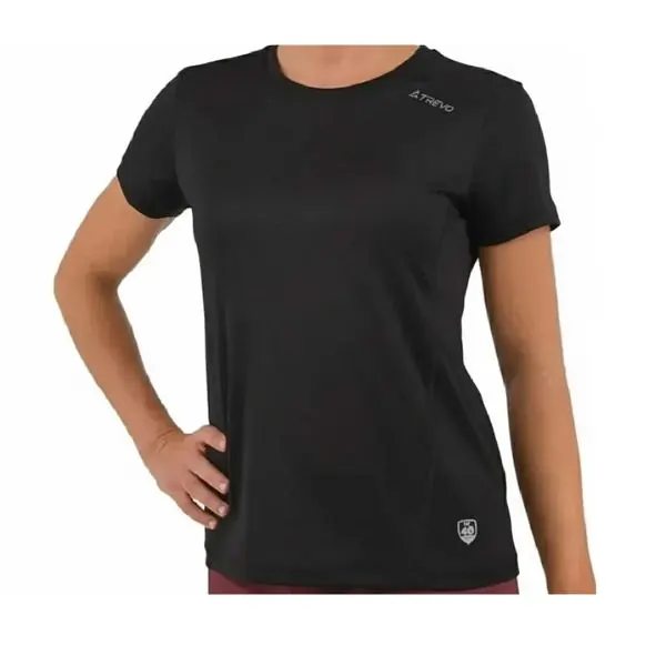 Remera Trevo Comechingones Uv40 Mujer Manga Corta Negro