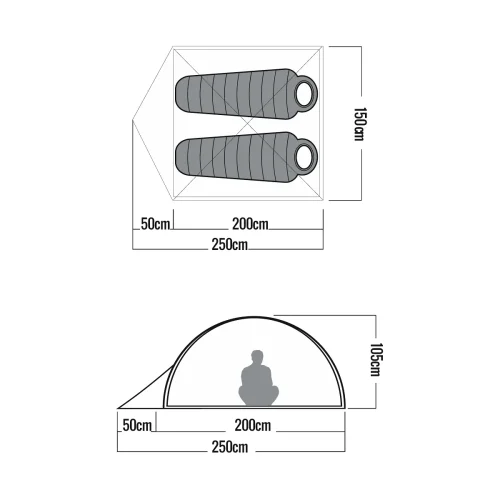 Carpa Waterdog Dome I Azul - 2 Carpa Waterdog Dome I Azul