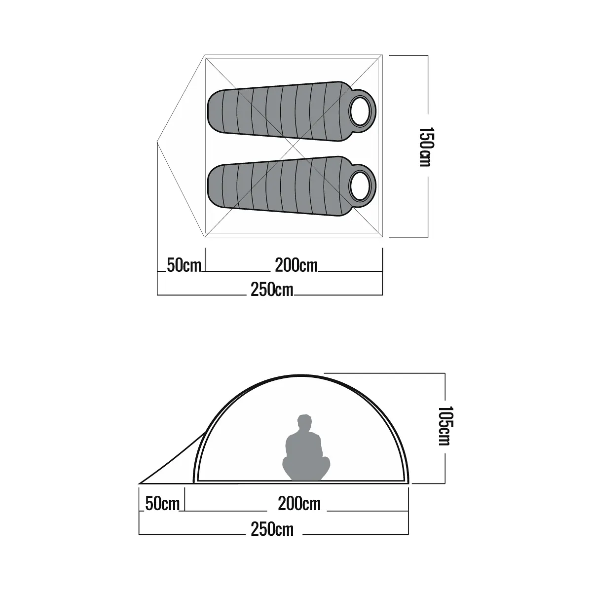 Carpa Waterdog Dome I Azul - 2 Carpa Waterdog Dome I Azul