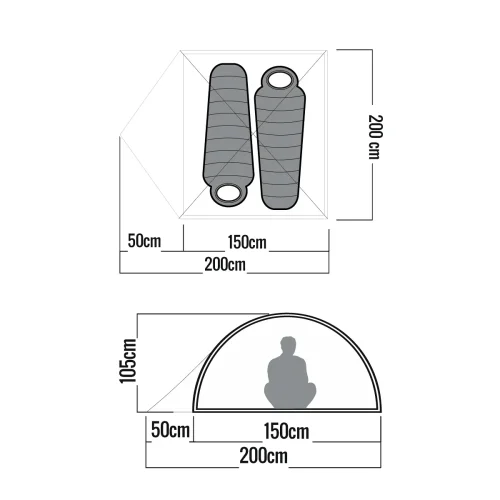 Carpa Kolla 145X240X90 Cm 1,5kg para 2Pers 5000mm - 3 Carpa Kolla 145X240X90 Cm 1,5kg para 2Pers 5000mm