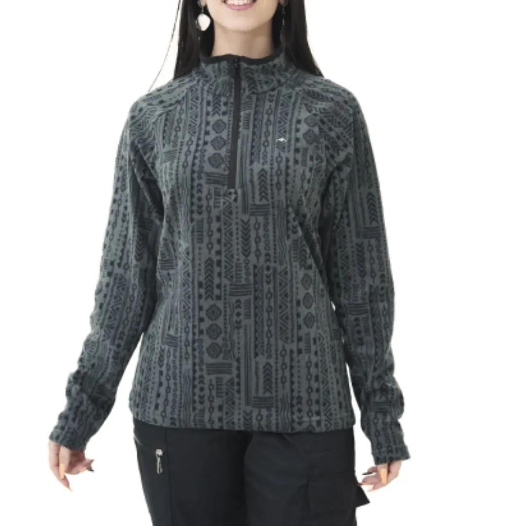 BUZO MTG 1/2 CIERRE CERYL PRINT MICROPOLAR L´S T1/S PRINT TOTEM NEGRO - 1 Buzo Micropolar Montagne Ceryl Print 1/2 Cierre Mujer Talle 1/S