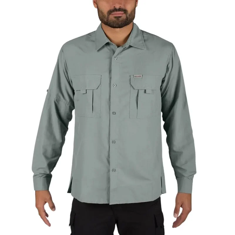 CAMISA MTG BOTSUANA M/L M´S T5/XXL LIGHT GRAVA - 1 Campera Manga Larga Botsuana - Hombre - Talle XXL - Gris Montagne