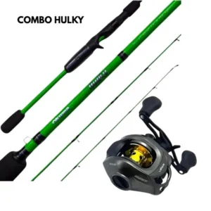 Combo Baitcasting Caña Okuma Hulky 2,10mts 1 Tramo 12-25Lbs 701Xh + Lexus Reel Smoke Sm120R Derecho 5+1Rul