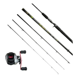 Combo Baitcasting Caña Hard Rush + Reel Gouki II Zurdo