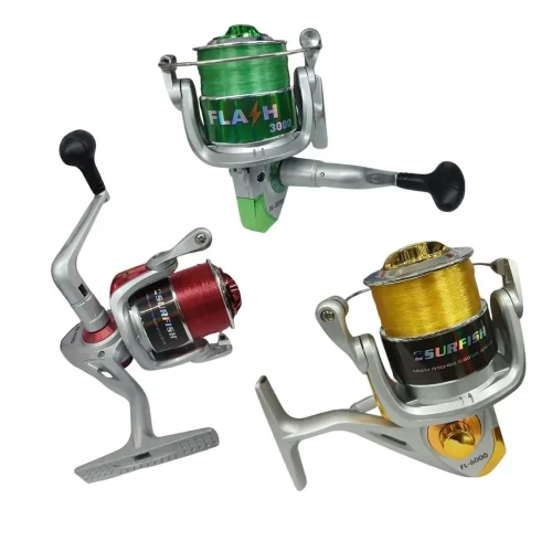 Reel Surfish Frontal Flash 3000 3Rul 0.40-110Mts Rg: 0,0:1 "C/Nylon" (Flash3000) - 3 Reel Frontal Flash 3000 3Rul 0.40-110Mts Rg: 0,0:1 "C/Nylon" (Flash3000) Surfish