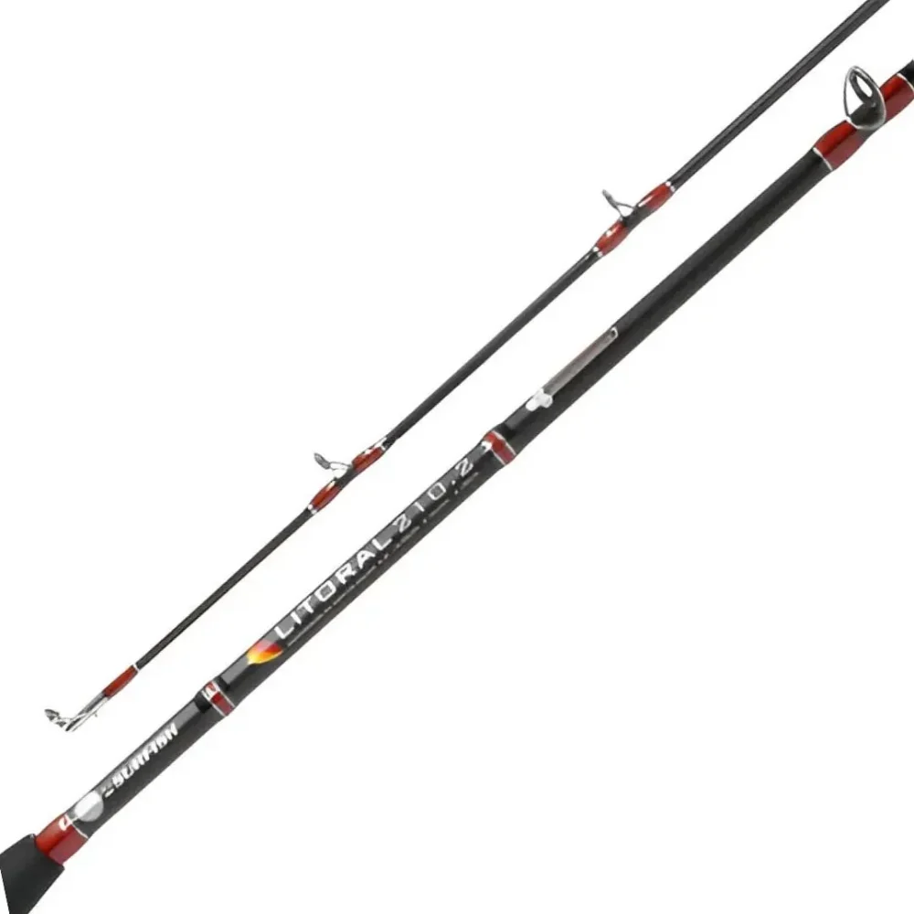 Caña Baitcast Surfish Litoral 2,10Mts 2 Tramos 15-25Lbs Maciza Con Gatillo