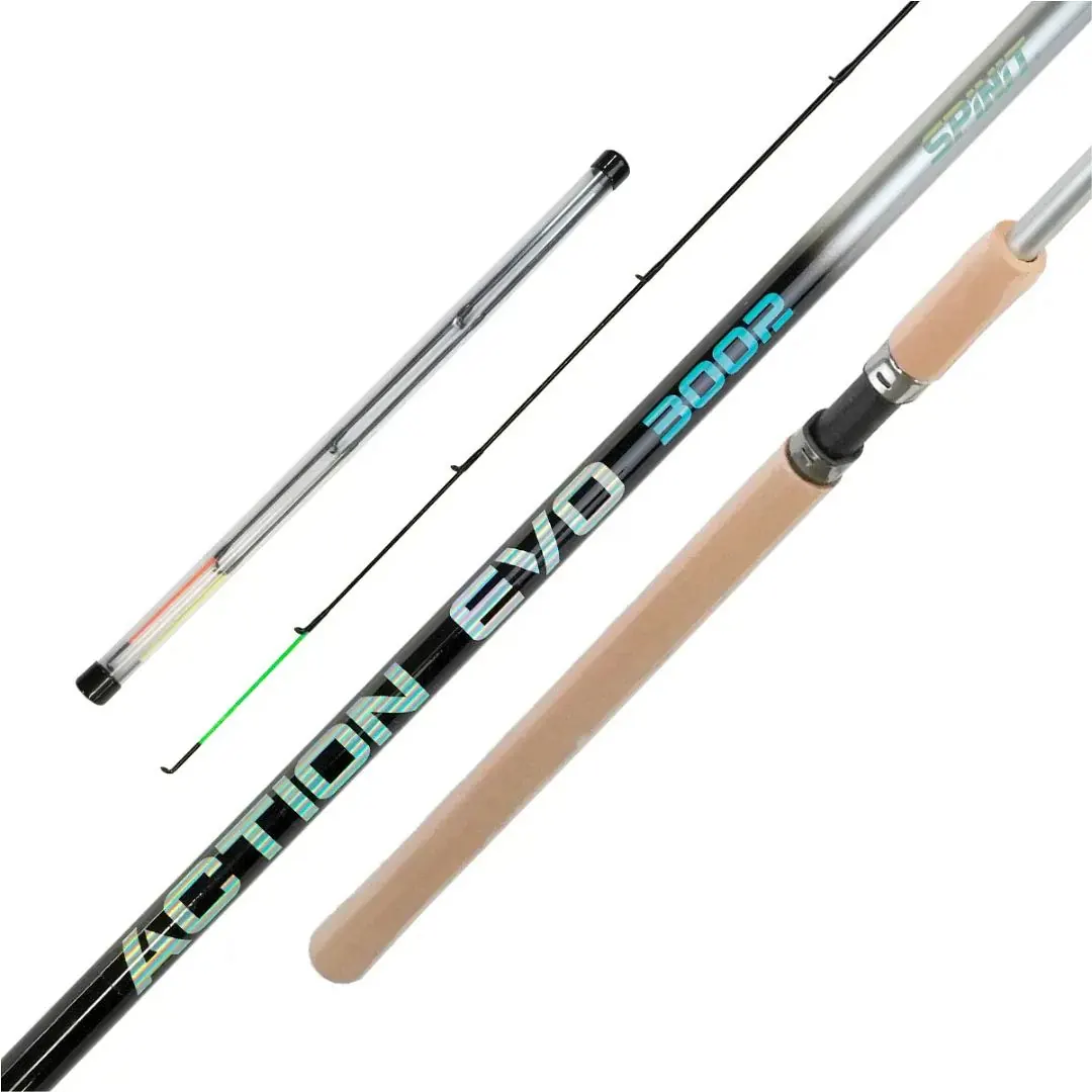 CAÑA SPINIT ACTION EVO 3002+3 PUNTERAS 3MTS 2T 10-30GRS (258035) Caña Action Evo 3,00mts 10-30gr 2 Tramos + 3 Punteras Spinit