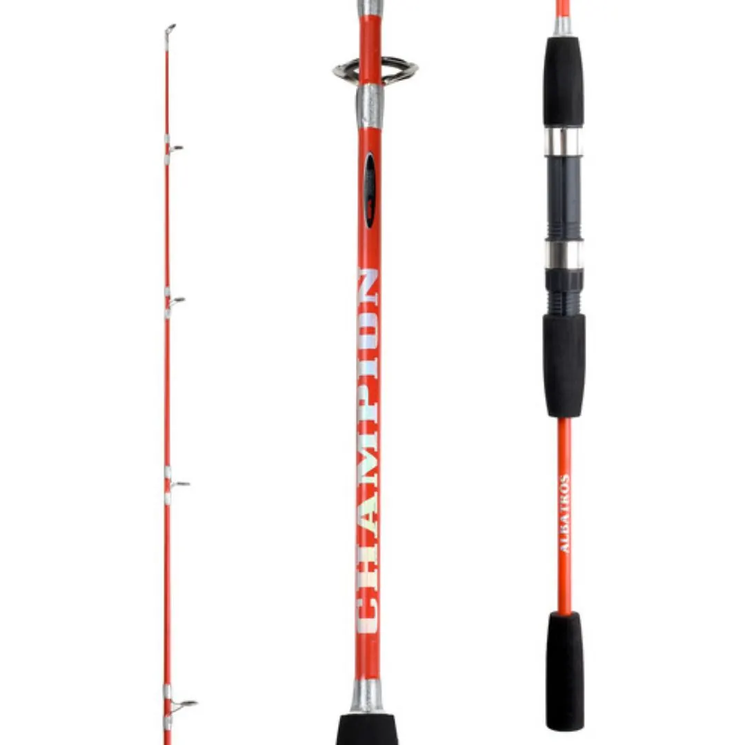 CAÑA ALBATROS CHAMPION 2,40MTS 2TR 50-60GRS SOLIDA A08340 Caña Champion 2,40mts 2 Tramos Fibra Sólida 50-60grs Albatros