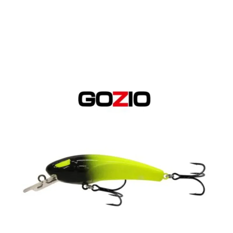 Señuelo Bendy 1-10 Amarillo/Negro con Robadores 10 Cm/27 Gr/0,5-1mts con Anz Offset Extra Gozio