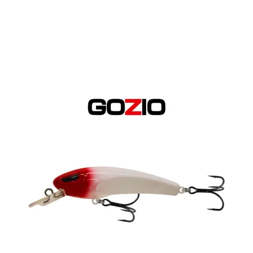 Señuelo Bendy 1-10 Blanco/Rojo con Robadores 10 Cm/27 Gr/0,5-1mts con Anz Offset Extra Gozio