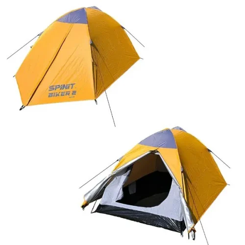 Carpa Biker 2 2P 1,2X0,70+2,10X1,50mts 2,4kg Naranja/Gris 260047 Carpa Biker 2 2P 1,2X0,70+2,10X1,50mts 2,4kg Naranja/Gris 260047 Spinit