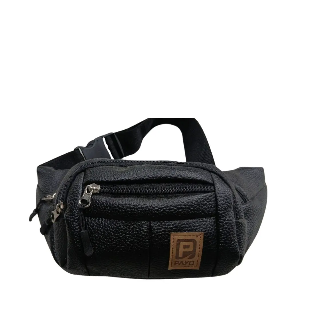 Riñonera Payo Cordura Eco Cuero Negro Rpec01 Riñonera Payo Cordura Eco Cuero Negro Rpec01
