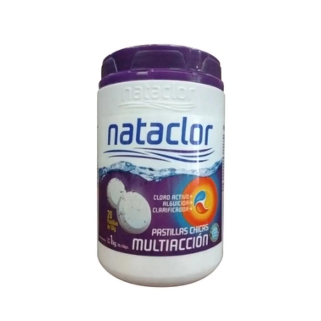 Pastilla de Cloro Nataclor Multiaccion para Pileta 1kg Nahuel