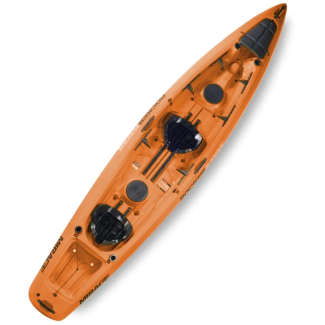 KAYAK ROCKER MIRAGE NARANJA C/REMO Y ASIENTO 2P+1P 4.09X0,9MTS 34KGS Kayak Rocker Mirage Naranja C/Remo Y Asiento 2P+1P 4.09X0,9Mts 34Kgs