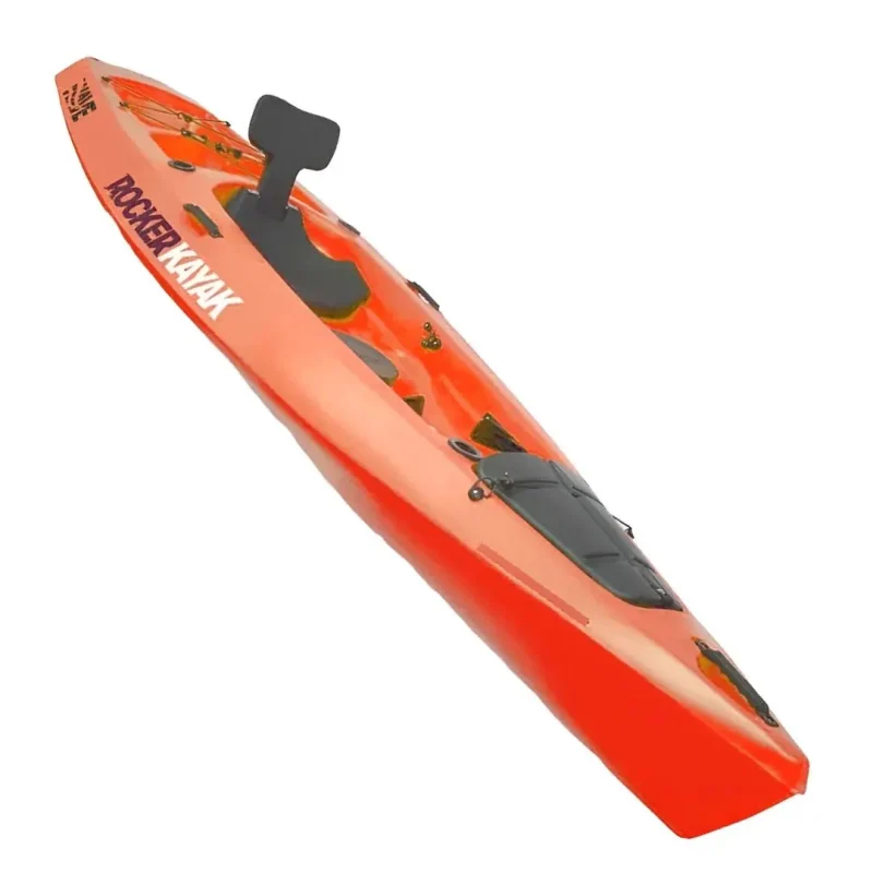 Kayak Rocker Wave Fishing Rojo 1P C/Remo+ Asiento Rigido + Traba De Pie Reg. 3,45X0,82Mts 26Kgs