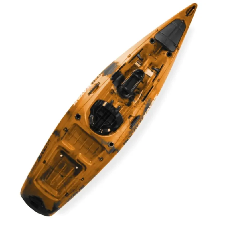 Kayak Rocker Wave Fishing Naranja 1P C/Remo+ Asiento Rigido + Traba De Pie Reg. 3,45X0,82Mts 26Kgs