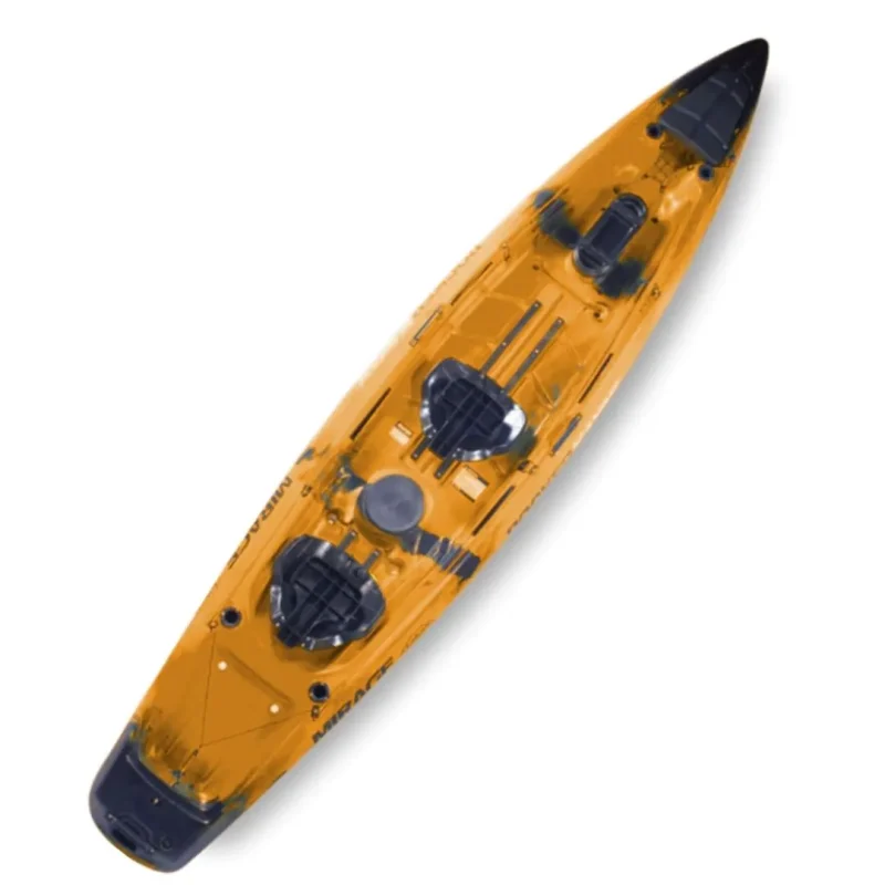 Kayak Rocker Mirage Fishing Naranja C/Remos Y Asiento 2P+1P 4.09X0,9Mts 34Kgs