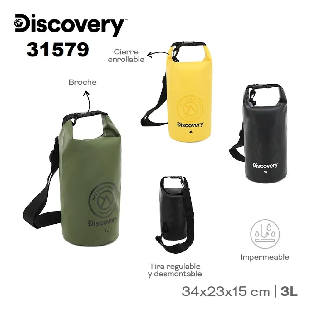 Bolso Estanco Discovery 3lts 34X23X15 Cm Pvc Impermeable Amarillo
