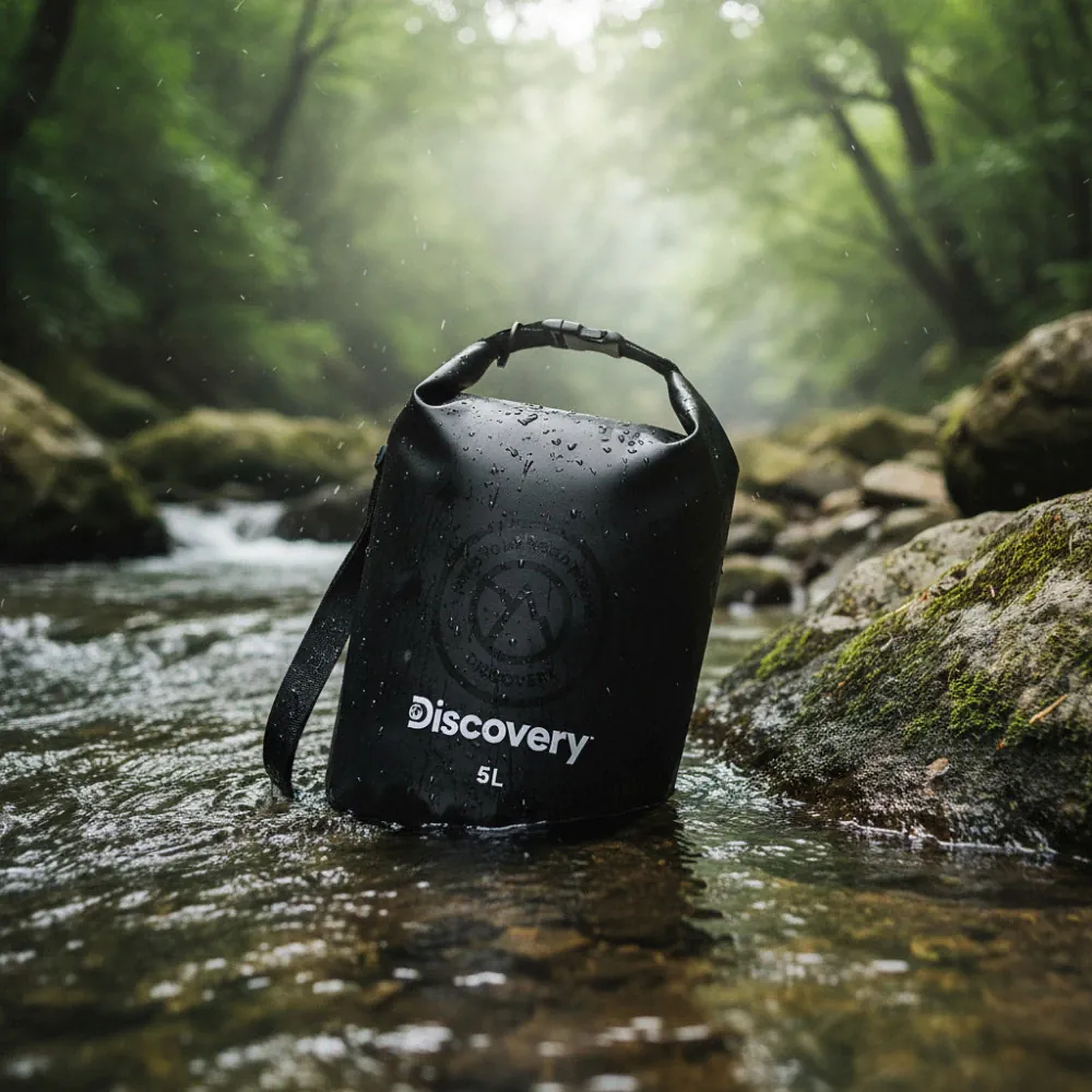 BOLSO ESTANCO DISCOVERY 5 LTS 34X24X19 CM PVC IMPERMEABLE NEGRO (31580)