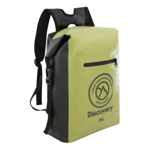 Bolso Mochila Estanco Discovery 25lts 52X37X21 Cm Pvc Impermeable con Manija Verde Militar