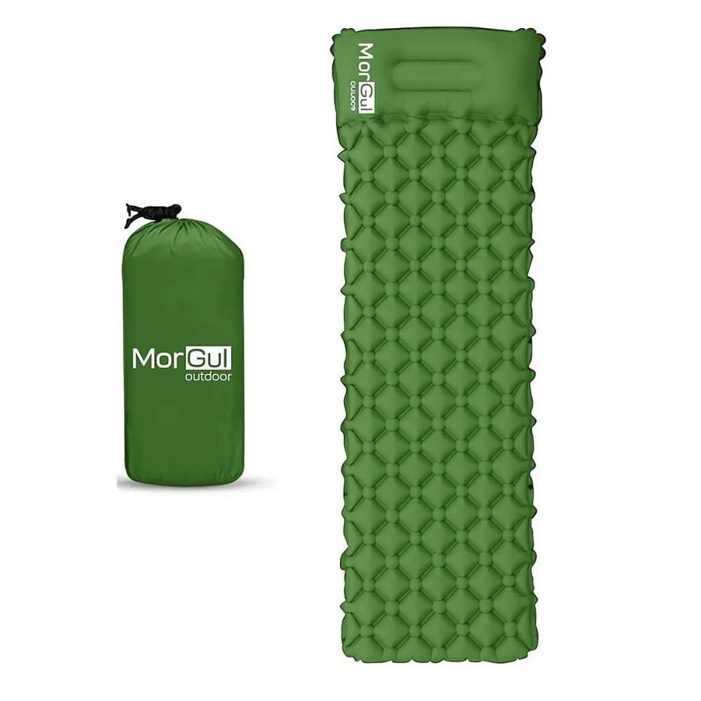 COLCHONETA MORGUL INFLABLE M. AIS-M-3 C/ALMOHADA 192X58X05CM VERDE (AIS-M-3) Colchoneta Inflable Ultraliviana Con Almohada