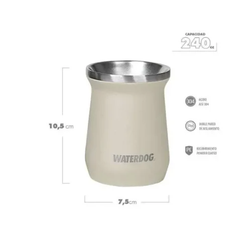 Mate Zoilo 240 Ml Inter. Acer. Inox. Piedra Waterdog