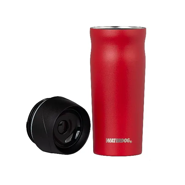 VASO TERMICO WATERDOG "BOSSA" 450ML "INTER. ACER. INOX." ROJO (BOSSA450RD)