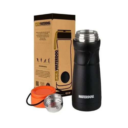 Cantimplora Botella 450Cc con Filtro y Pico Acer. Inox. Waterdog