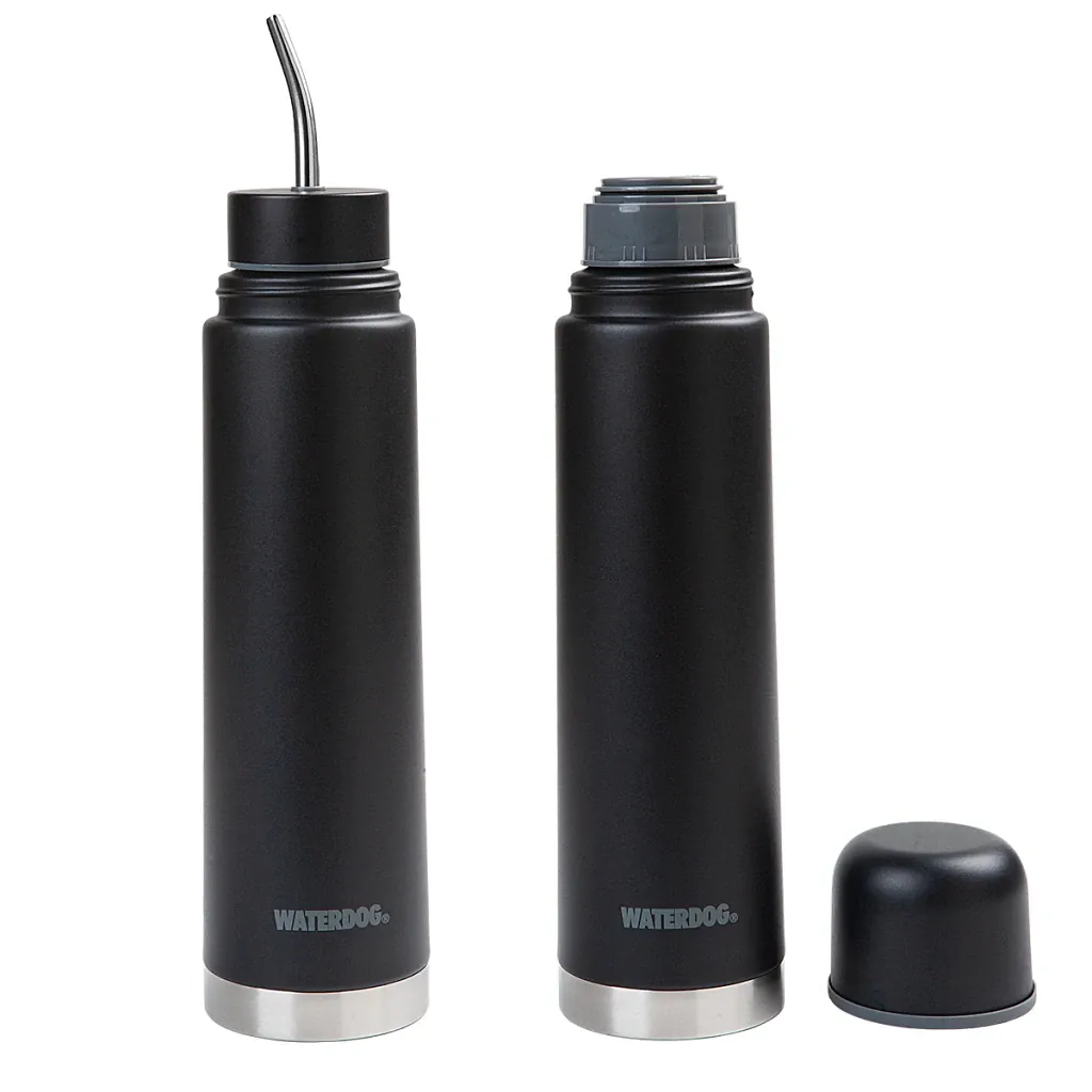 MATE LISTO WATERDOG YUNTA 700ML + TERMO 700ML C/BOMBILLA NEGRO (YUNTA700BK)