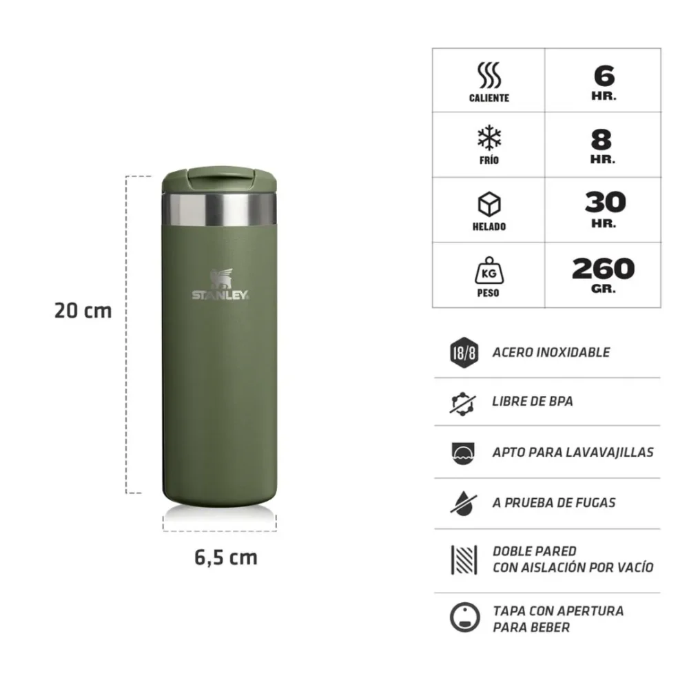BOTELLA TERMICA STANLEY "AEROLIGHT"473ML DRIED PINE/VERDE (601655)