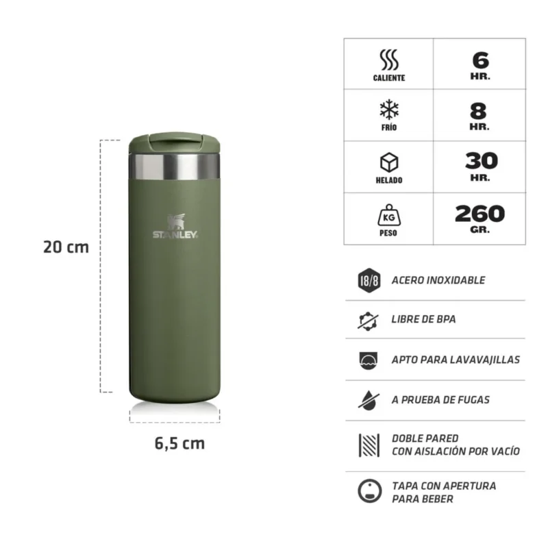 BOTELLA TERMICA STANLEY "AEROLIGHT"473ML DRIED PINE/VERDE (601655)