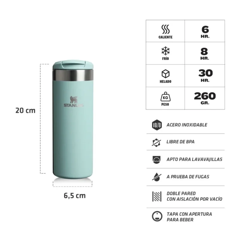 BOTELLA TERMICA STANLEY "AEROLIGHT"473ML SEAFOM/CELESTE (601654)