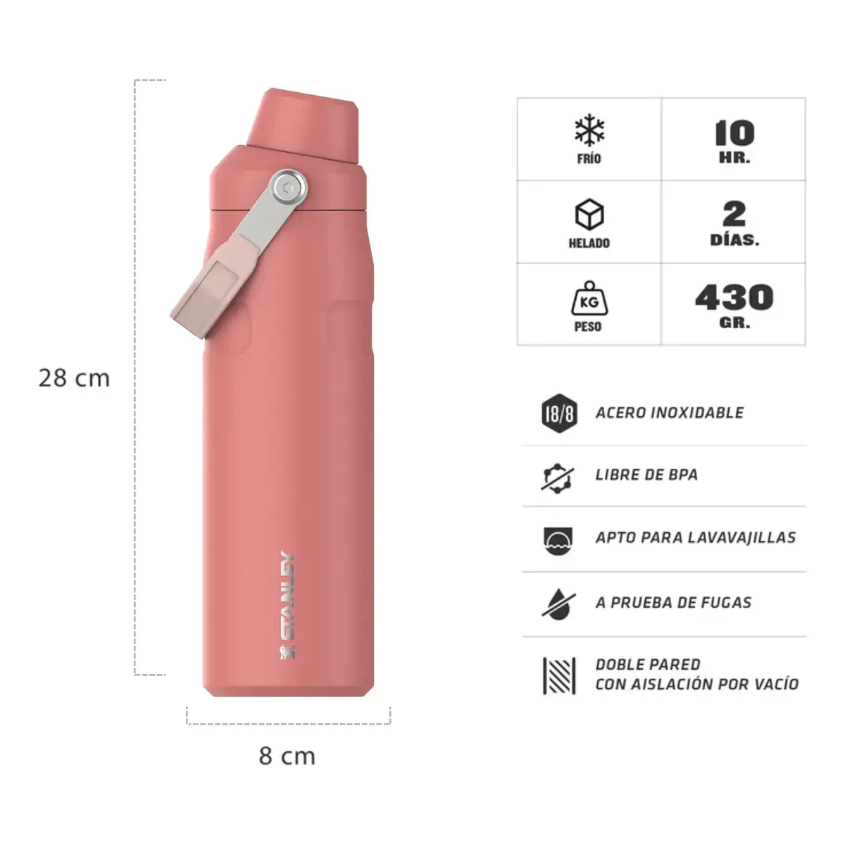 BOTELLA TERMICA STANLEY ICEFLOW AEROLIGHT 710ML TERRACOTA (601749) - 1 BOTELLA TERMICA STANLEY ICEFLOW AEROLIGHT 710ML TERRACOTA (601749)