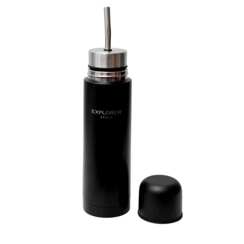 MATE LISTO EXPLORER 500ML + TERMO 500ML C/BOMBILLA NEGRO (MATELISTON) Mate cebador 500Ml Color Negro Explorer