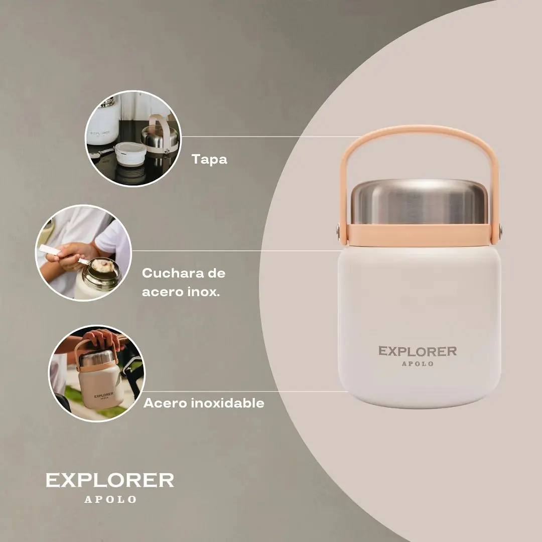 LONCHERA EXPLORER CON CUCHARA 650 ML FRIO/CALOR ARENA (T13ARENA) - 2 LONCHERA EXPLORER CON CUCHARA 650 ML FRIO/CALOR ARENA (T13ARENA)