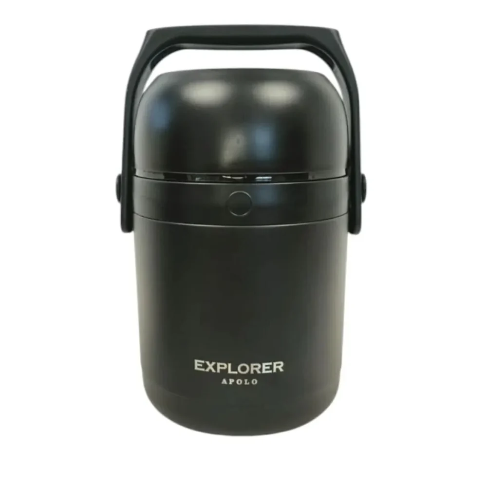 Lonchera Con Cuchara 1,2 L Conserva hasta 20 Hs Color Negro Explorer