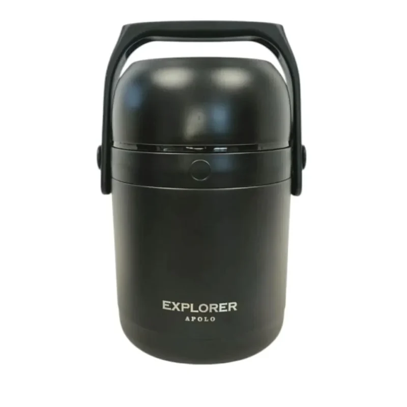 LONCHERA EXPLORER CON CUCHARA 1,2 L FRIO/CALOR NEGRO (T14) Lonchera Con Cuchara 1,2 L Conserva hasta 20 Hs Color Negro Explorer