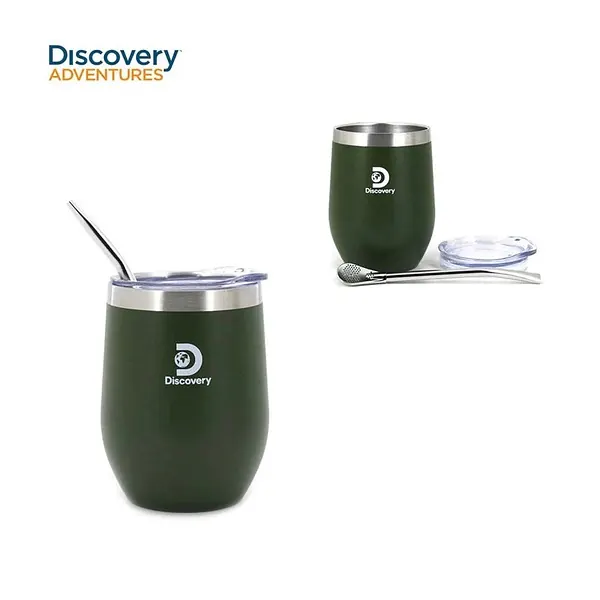 MATE DISCOVERY "15245" 350ML VERDE "C/TAPA Y BOMBILLA" (15245) Mate Discovery 15245 350 Ml Verde con Tapa y Bombilla Discovery adventures