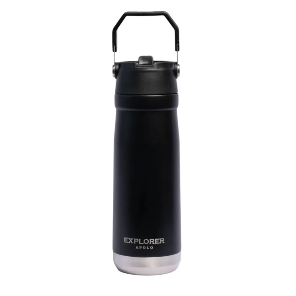 Botelle Térmica 650 ML Con Manija Color Negro Explorer