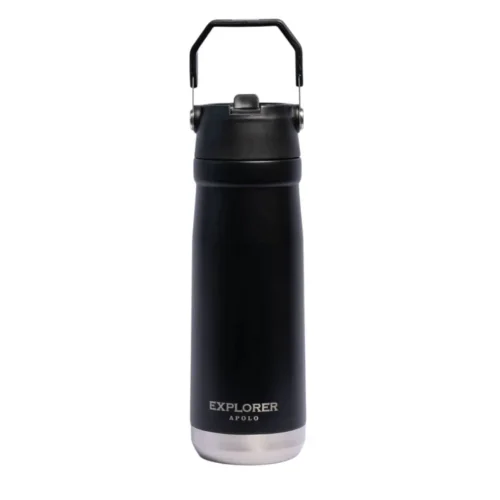 BOTELLA TERMICA EXPLORER 650 ML FRIO/CALOR COLOR NEGRO (T10NEGRO) Botelle Térmica 650 ML Con Manija Color Negro Explorer