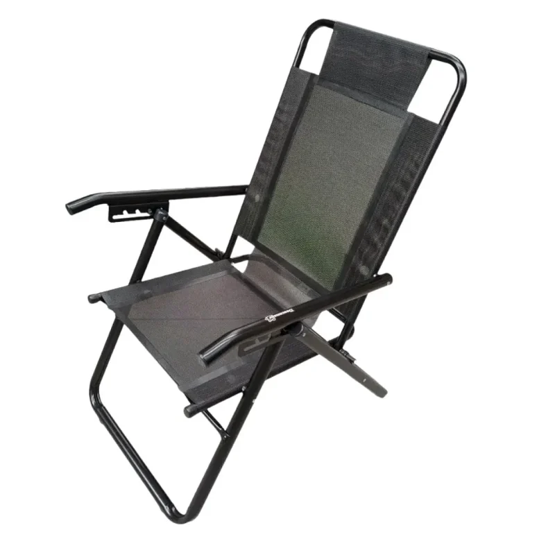 REPOSERA DESCANSAR BLACK "5 POSICIONES" 130KG PLEGABLE CAÑO ALUMINIO XL (80040) Reposera Descansar Black "5 Posiciones" 130 Kg Plegable Caño Aluminio Xl (80040)