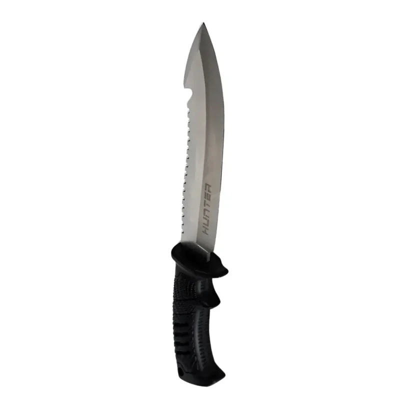 Cuchillo L.hoja:190mm/Acero Inoxidable 420C Pavonado con Funda Hunter
