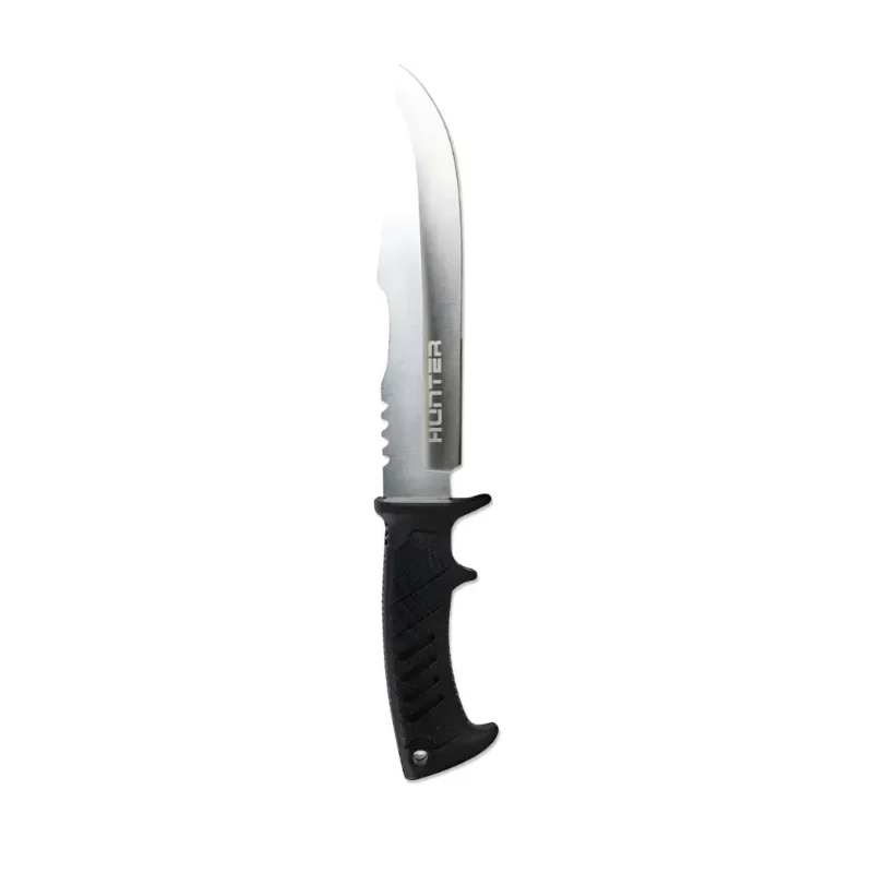 Cuchillo L.hoja:190mm/Acero Inoxidable 420C Pavonado con Funda Hunter