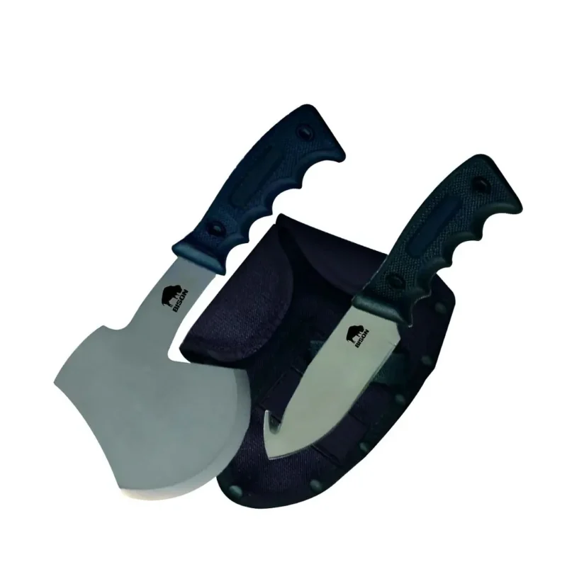 Combo Cuchillo Destripe y Hacha con Funda 2760 Bison